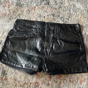 H&M faux leather short shorts